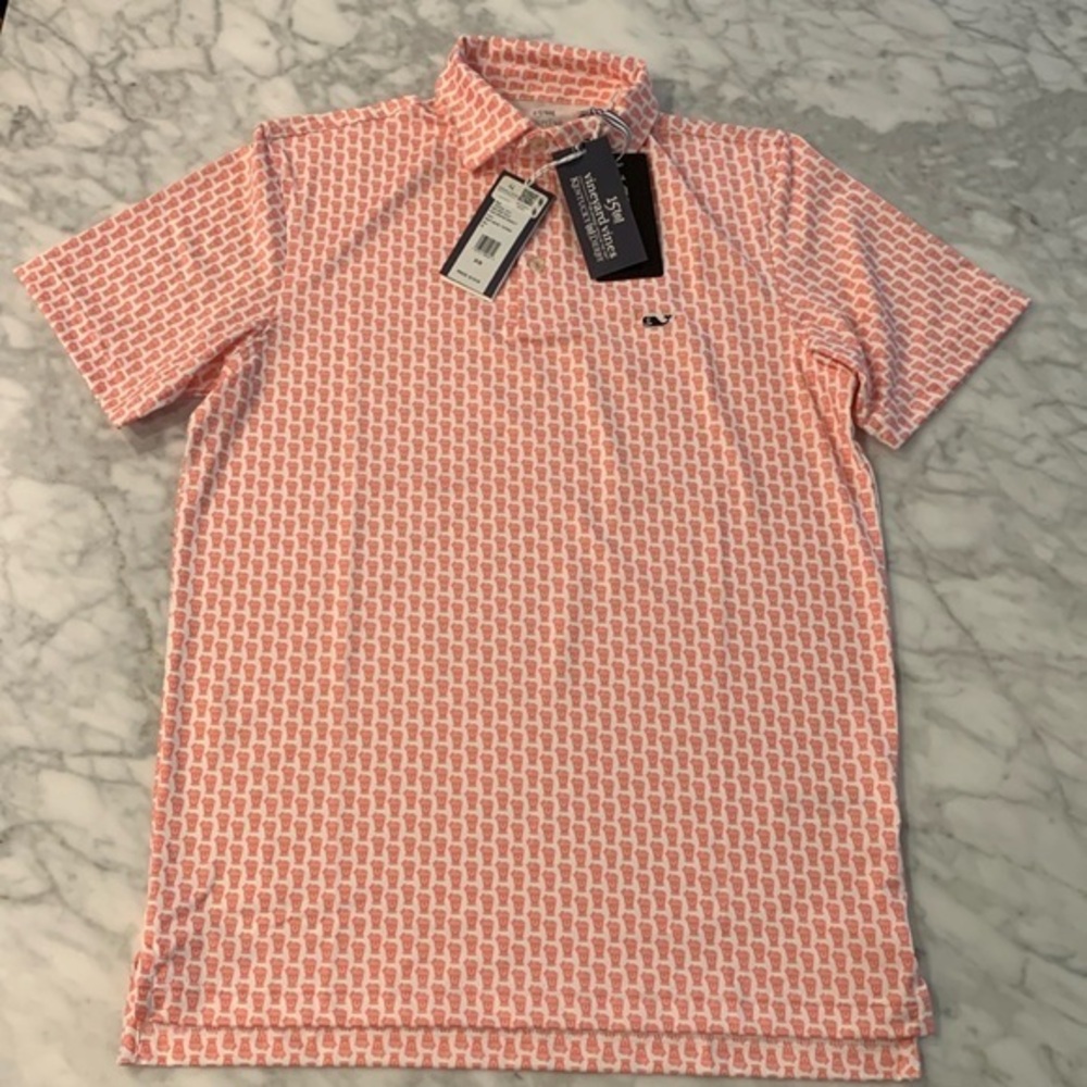 vineyard Vines x Kentucky Derby Sankaty Polo,micro Cayman Mint Julep, XS, NWT